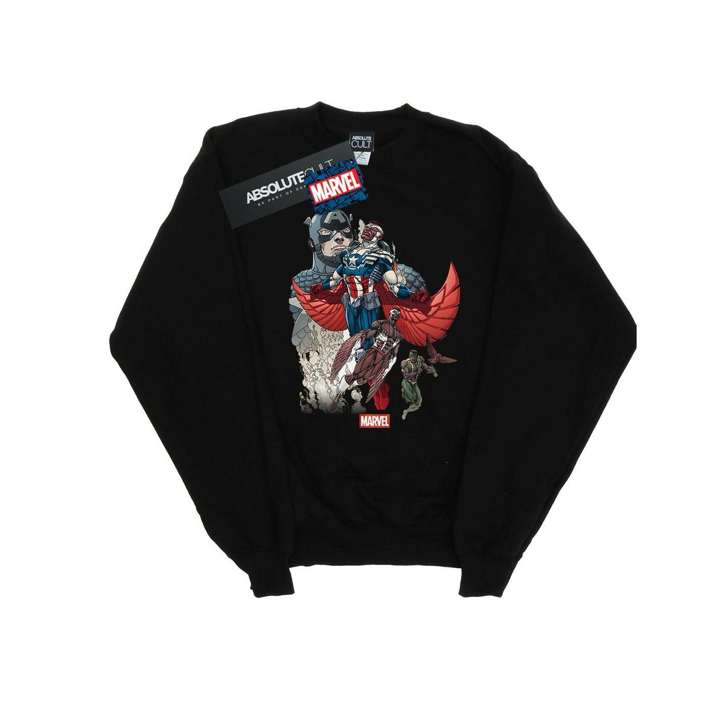 Captain America Falcon Evolution Sweatshirt Jungen Schwarz 152-158 von MARVEL