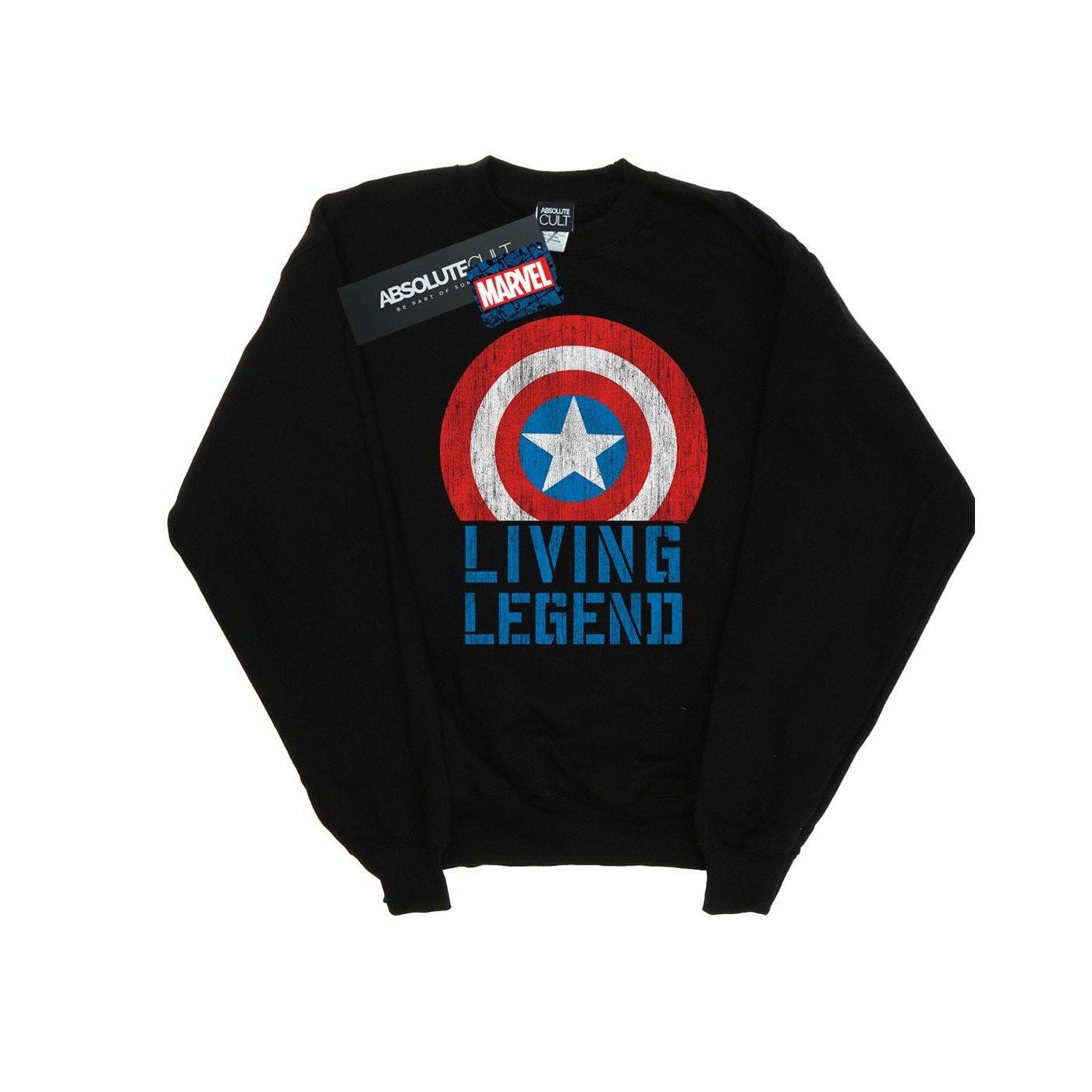 Captain America Living Legend Sweatshirt Herren Schwarz M von MARVEL