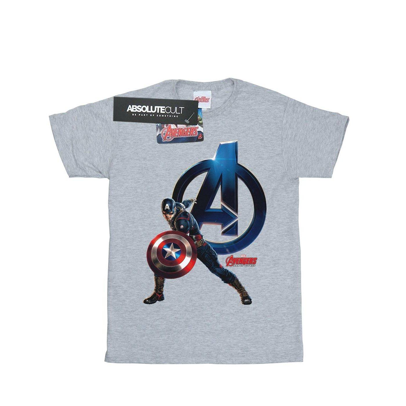 Captain America Pose Tshirt Herren Grau 3XL von MARVEL