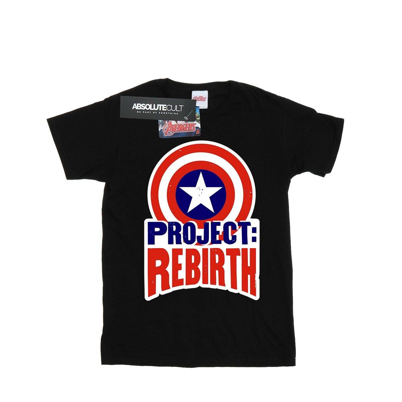 Captain America Project Rebirth Tshirt Damen Schwarz XXL von MARVEL