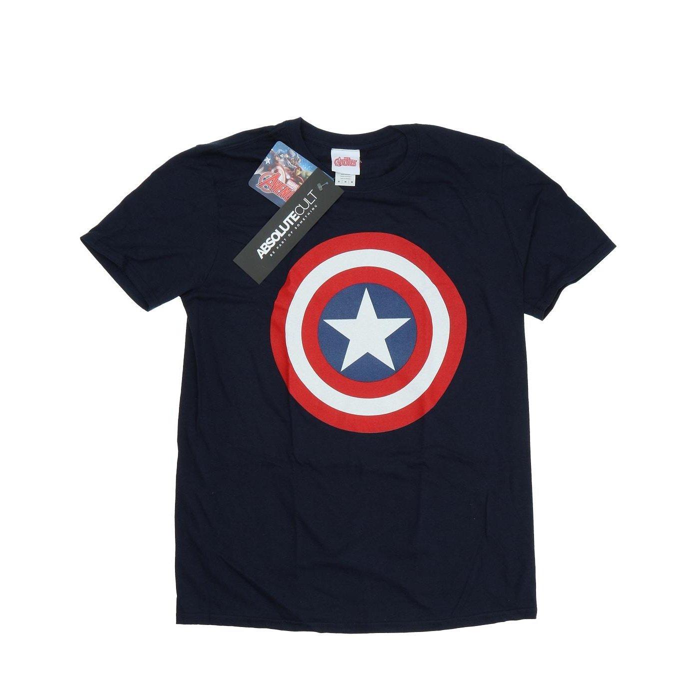 Captain America Shield Tshirt Herren Marine S von MARVEL