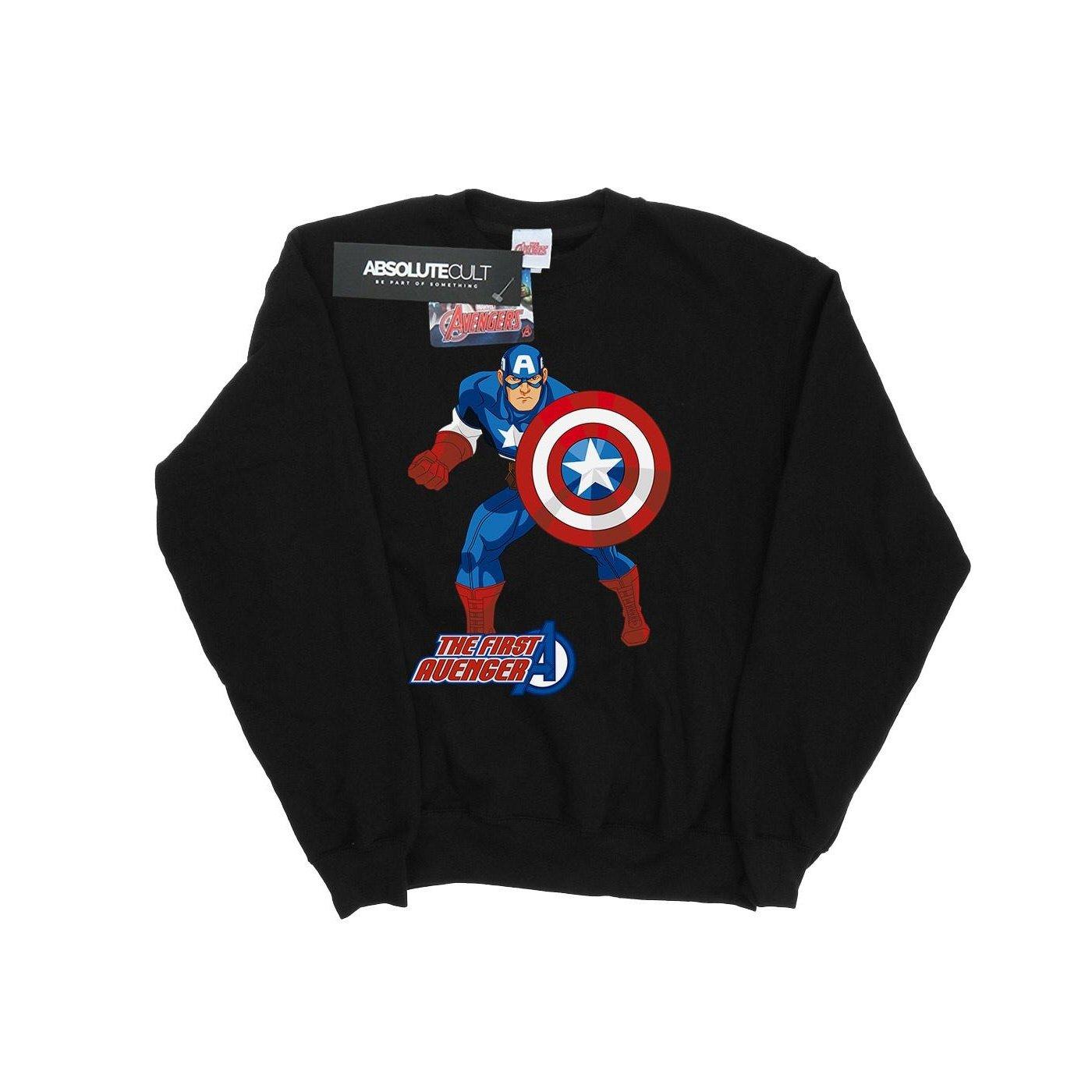 Captain America The First Avenger Sweatshirt Damen Schwarz L von MARVEL