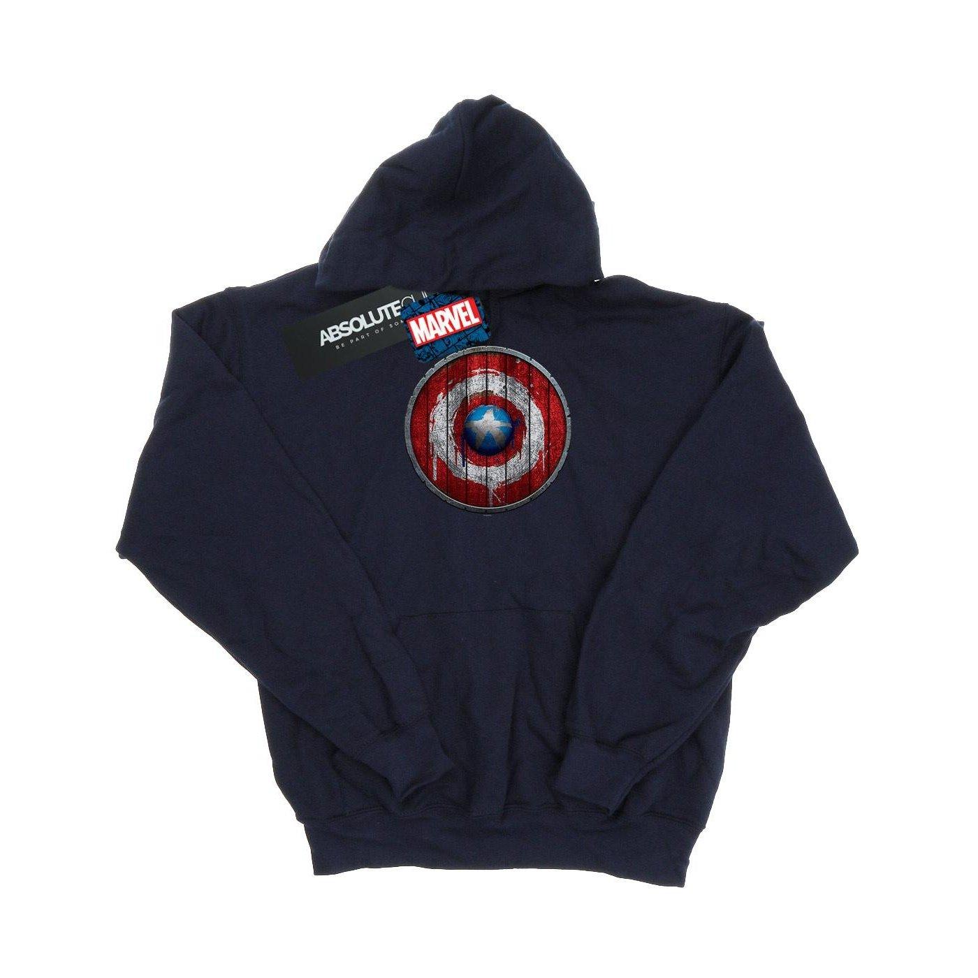 Captain America Wooden Shield Kapuzenpullover Unisex Marine 140/146 von MARVEL