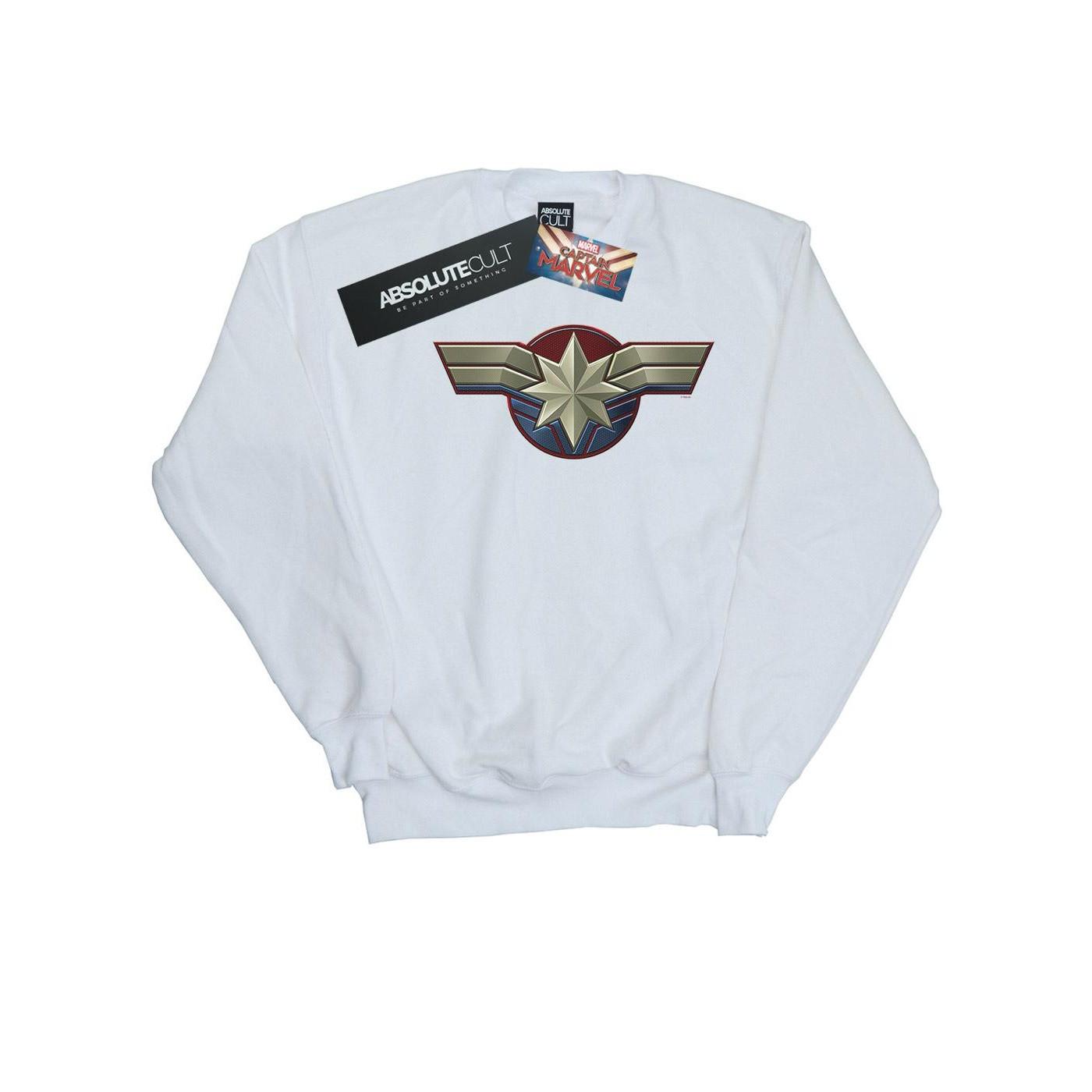 Captain Chest Emblem Sweatshirt Damen Weiss XXL von MARVEL