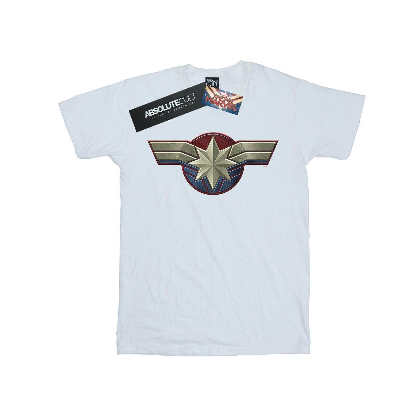 Captain Chest Emblem Tshirt Unisex Weiss 128 von MARVEL