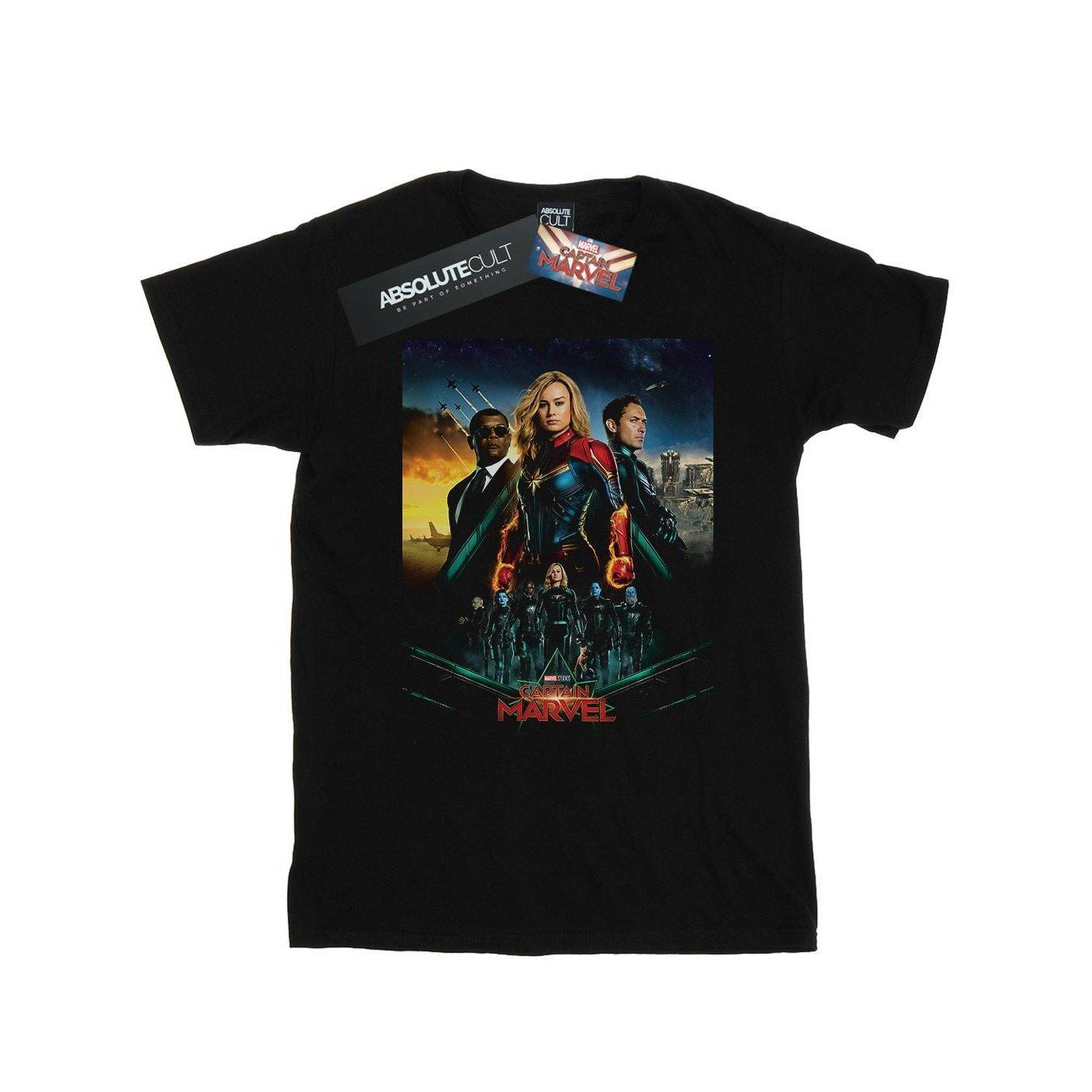 Captain Movie Starforce Poster Tshirt Damen Schwarz XXL von MARVEL