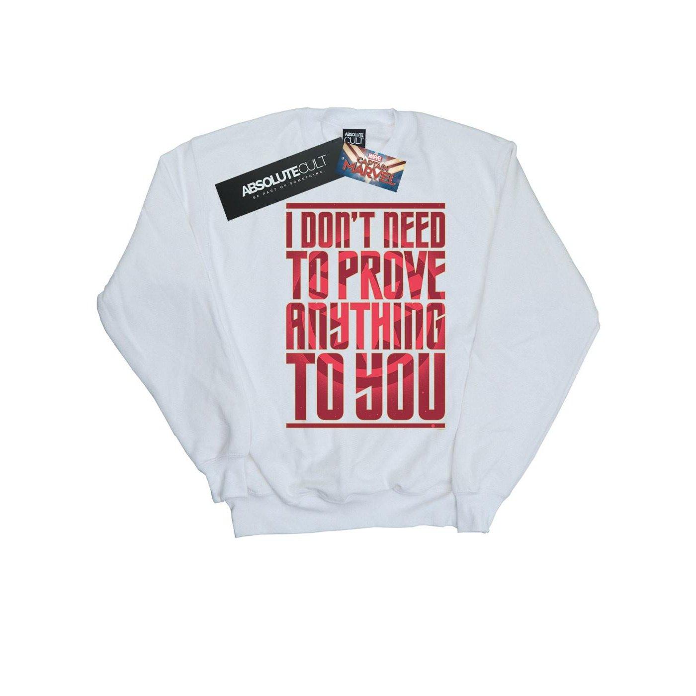 Captain Prove Anything Sweatshirt Damen Weiss S von MARVEL