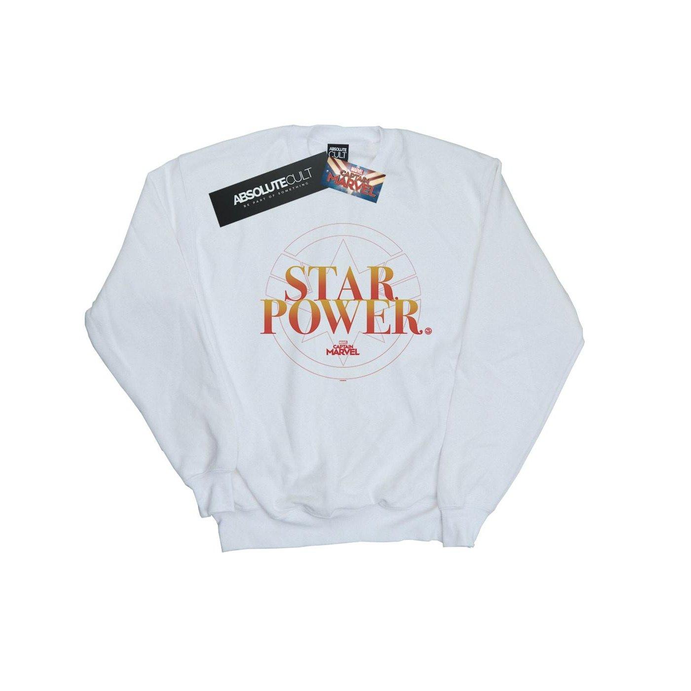 Captain Star Power Sweatshirt Damen Weiss L von MARVEL