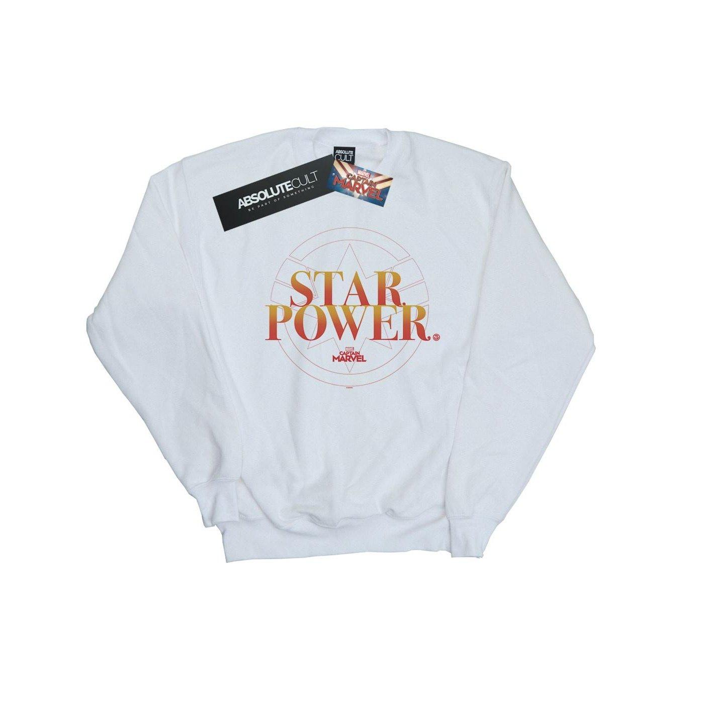 Captain Star Power Sweatshirt Unisex Weiss 152-158 von MARVEL