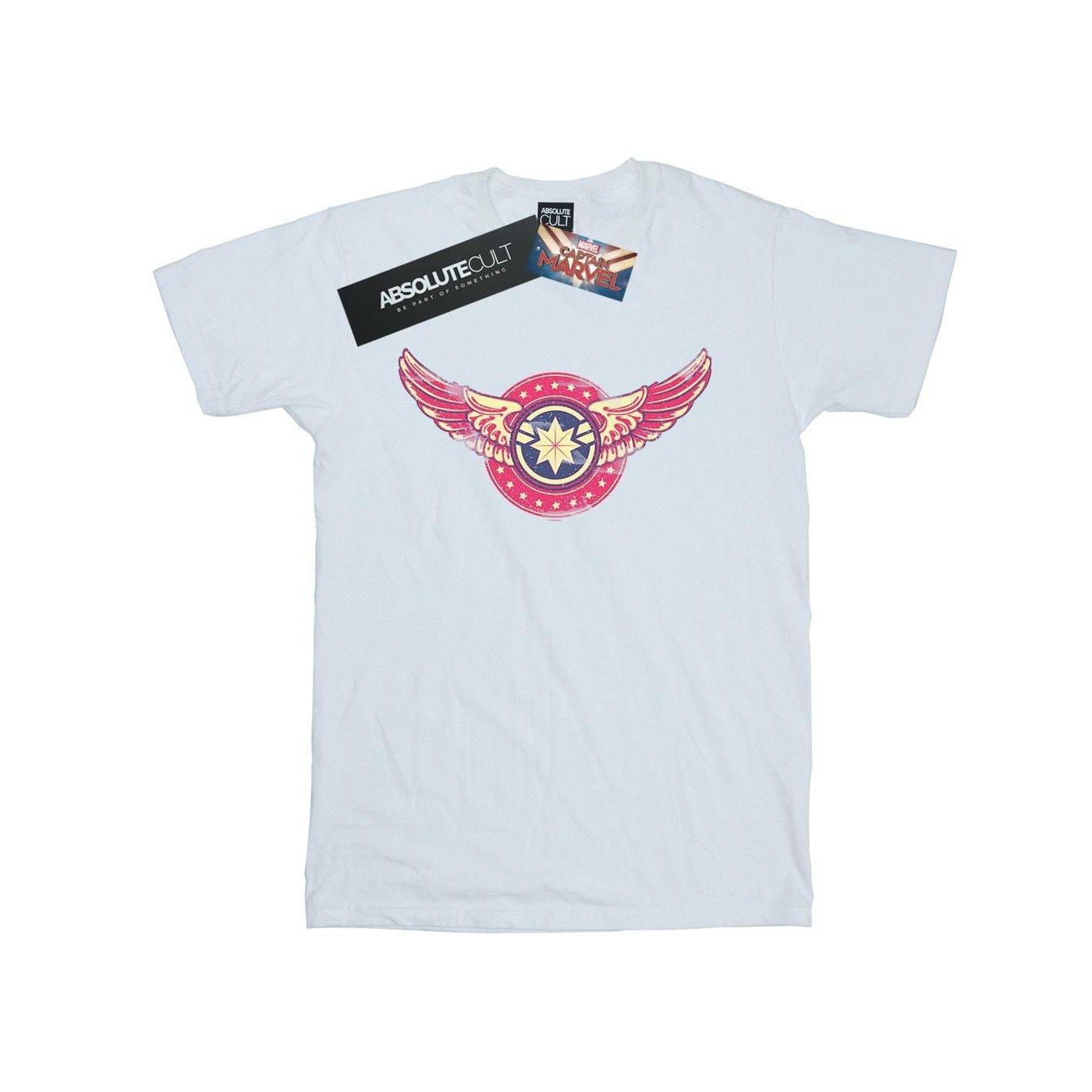 Captain Wings Patch Tshirt Unisex Weiss 128 von MARVEL