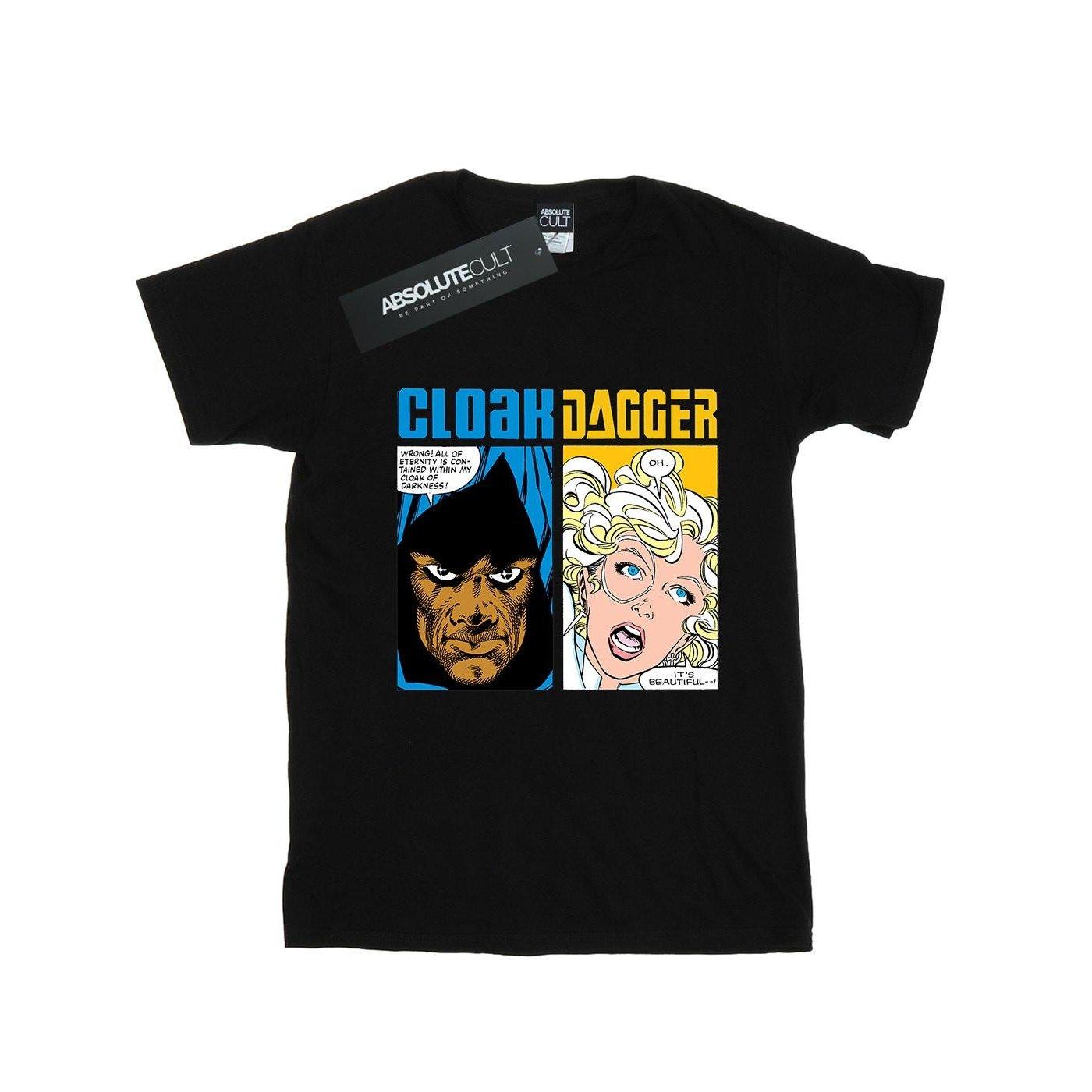 Cloak And Dagger Comic Panels Tshirt Jungen Schwarz 116 von MARVEL