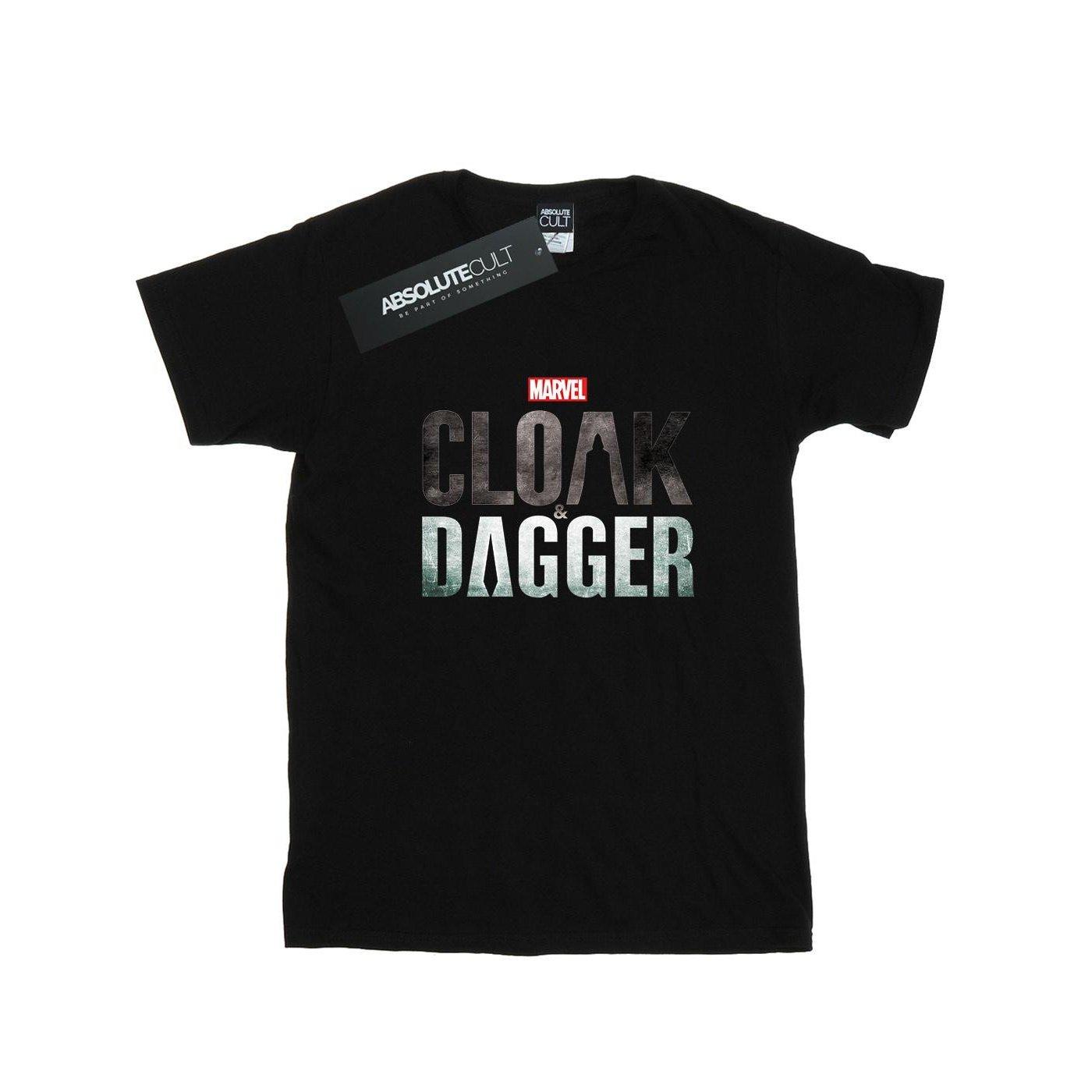 Cloak And Dagger Logo Tshirt Jungen Schwarz 128 von MARVEL
