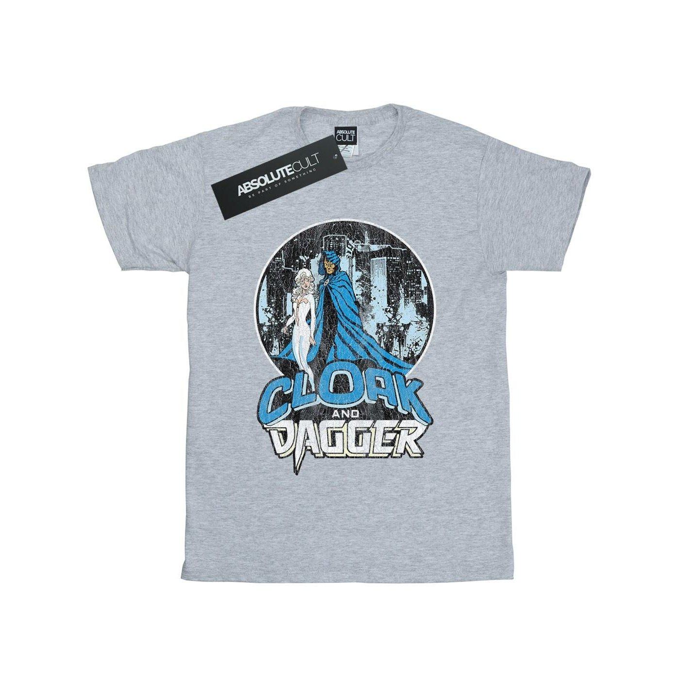 Cloak And Dagger Retro Tshirt Jungen Grau 116 von MARVEL