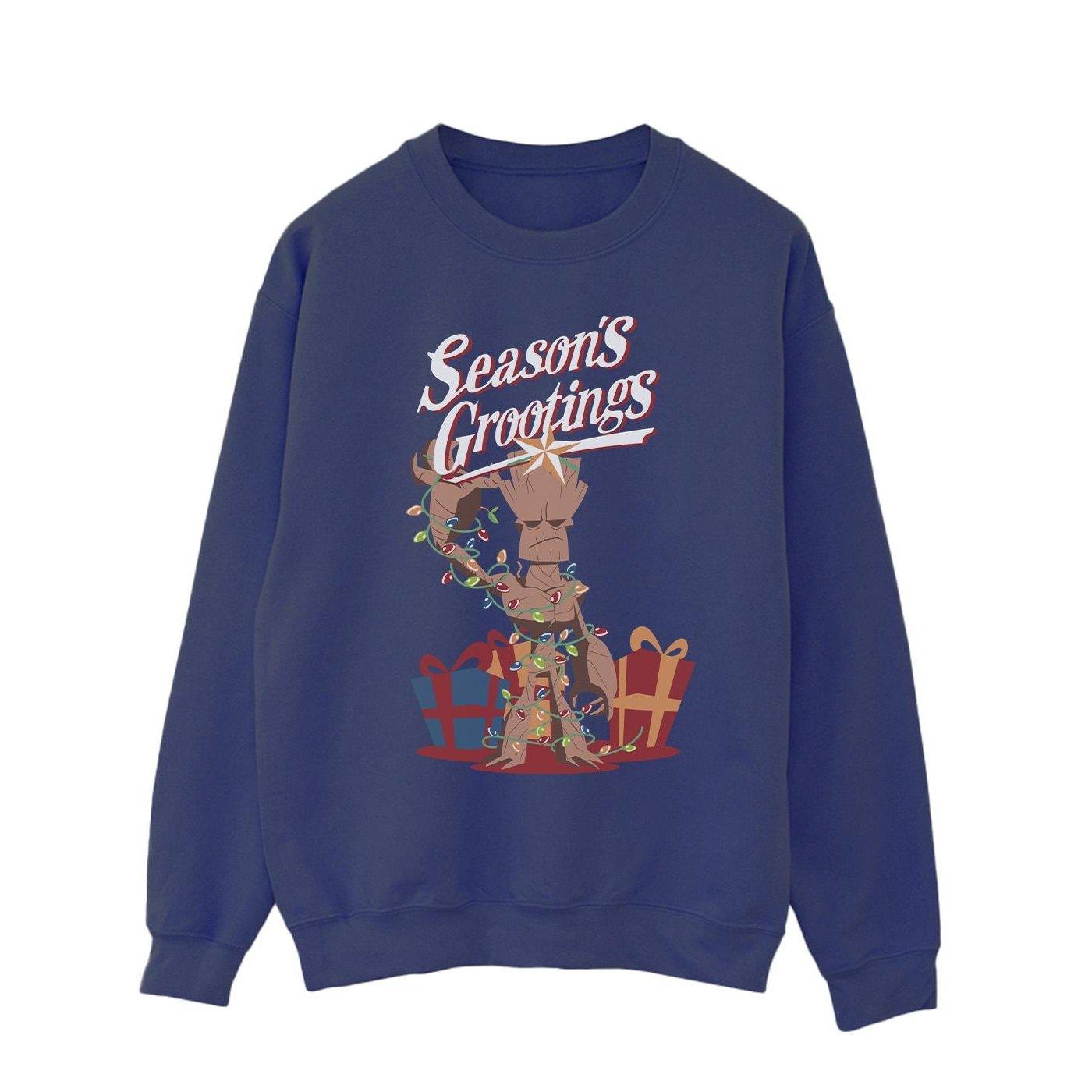 Comics Groot Season's Grootings Sweatshirt Herren Marine XXL von MARVEL