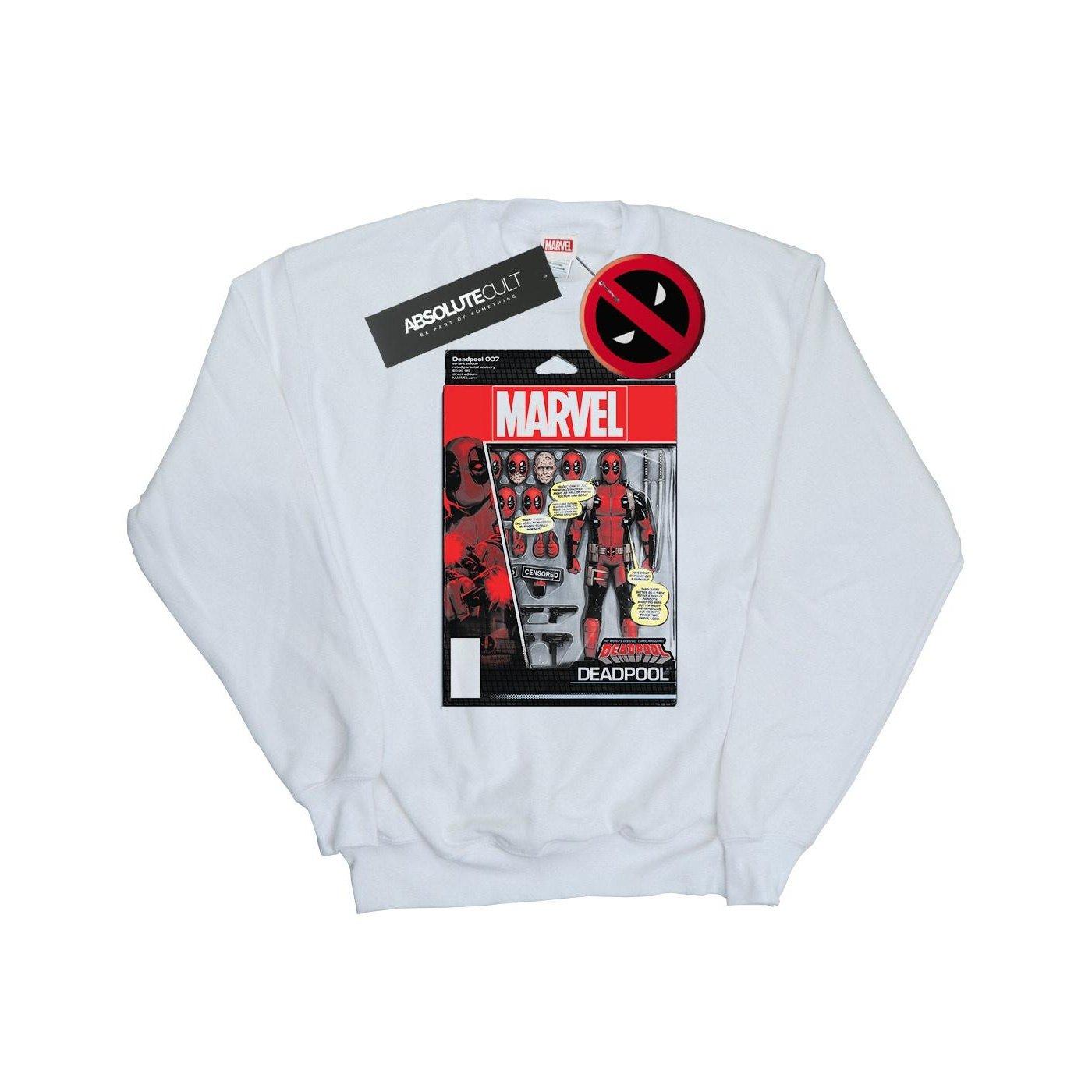 Deadpool Action Figure Sweatshirt Herren Weiss XL von MARVEL