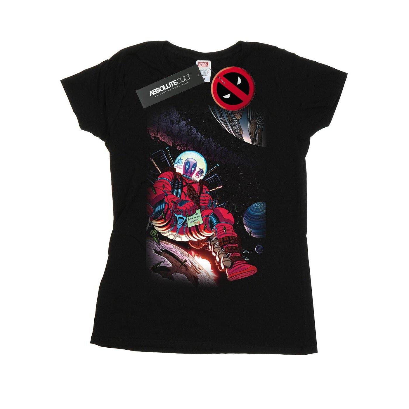 Deadpool Astronaut Tshirt Damen Schwarz M von MARVEL