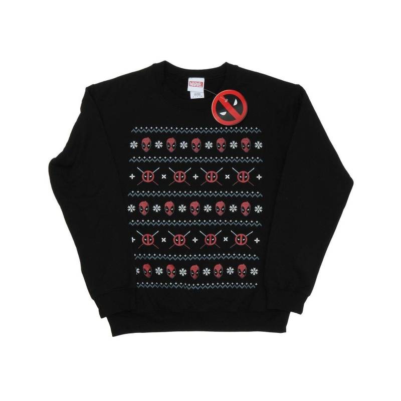Deadpool Christmas Sweatshirt Herren Schwarz M von MARVEL