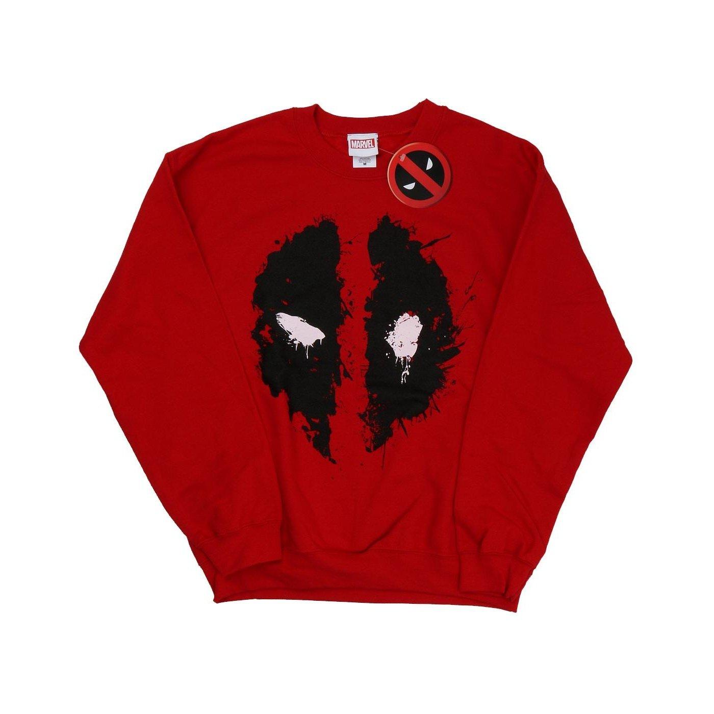 Deadpool Splat Face Sweatshirt Herren Rot Bunt S von MARVEL