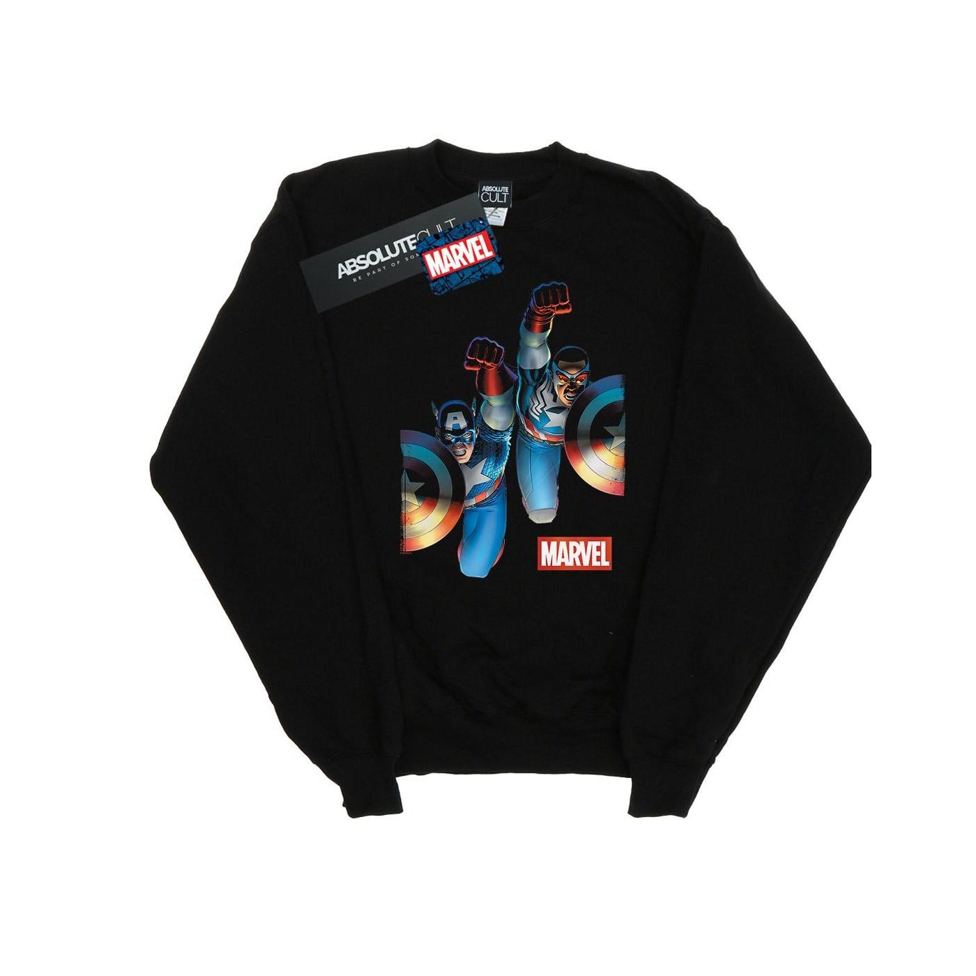 Falcon And Captain America Side By Side Sweatshirt Mädchen Schwarz 140/146 von MARVEL