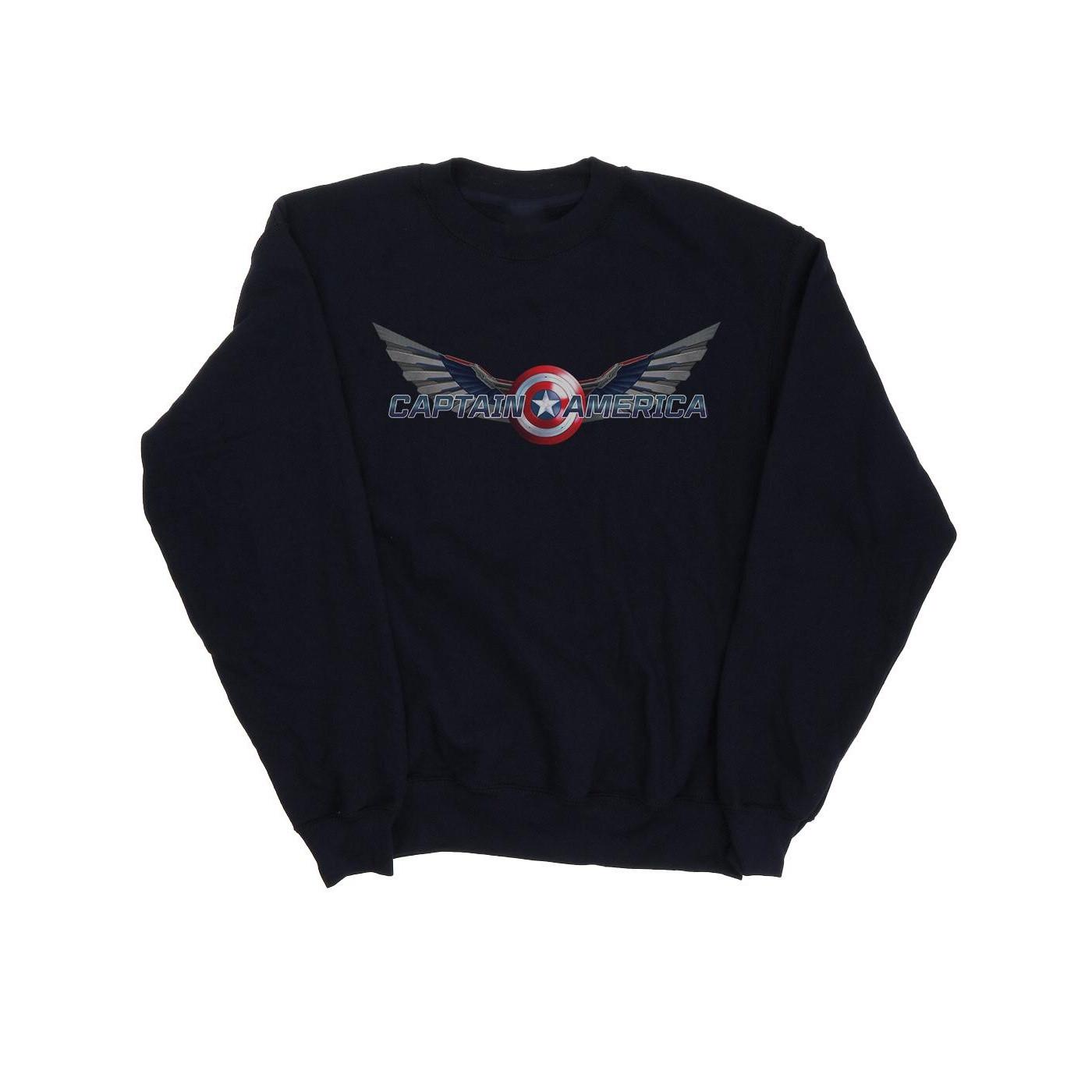 Falcon And The Winter Soldier Captain America Logo Sweatshirt Jungen Marine 116 von MARVEL