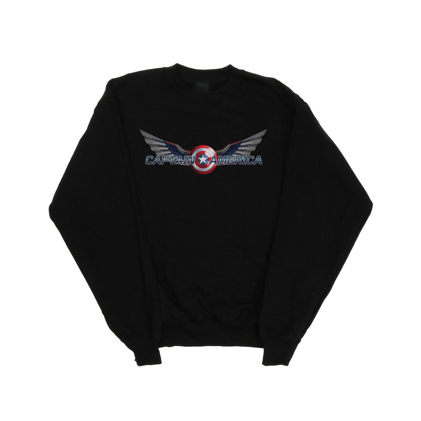 Falcon And The Winter Soldier Captain America Logo Sweatshirt Jungen Schwarz 116 von MARVEL