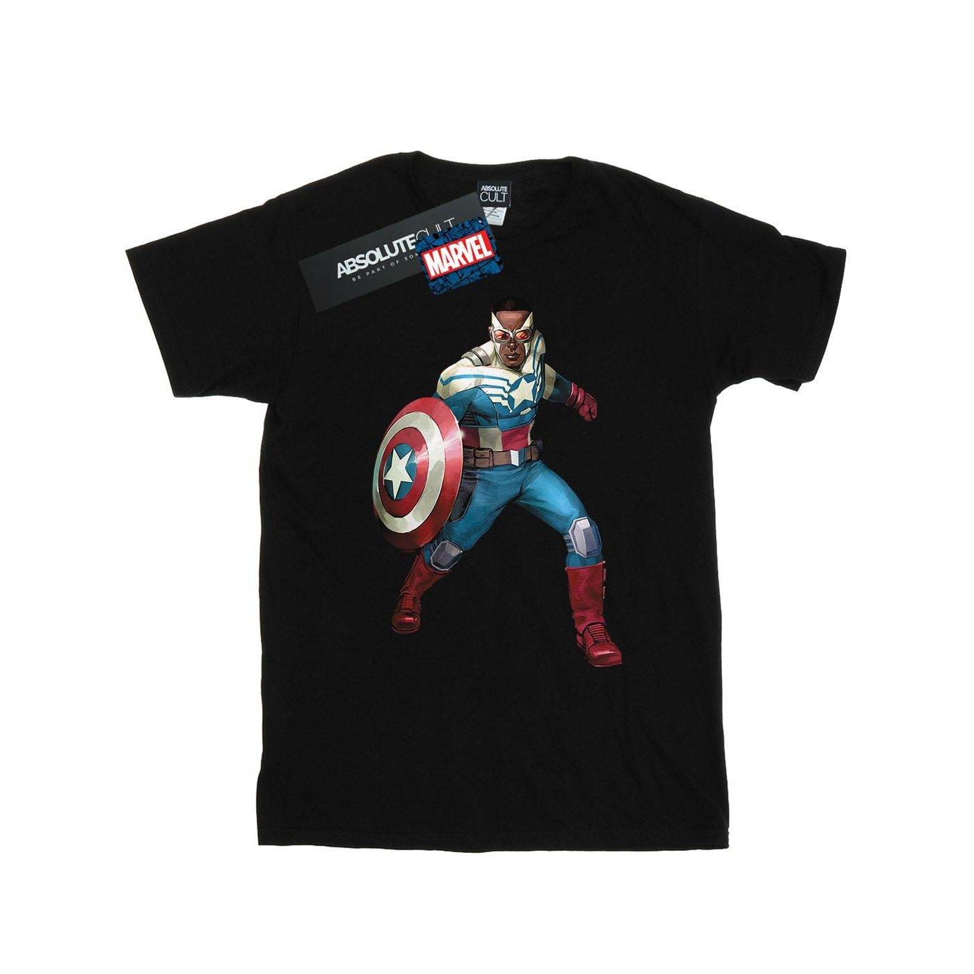 Falcon Is Captain America Tshirt Damen Schwarz M von MARVEL