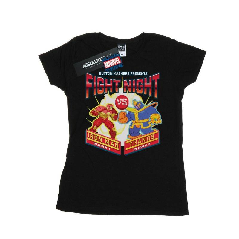 Fight Night Iron Man Vs Thanos Tshirt Damen Schwarz M von MARVEL