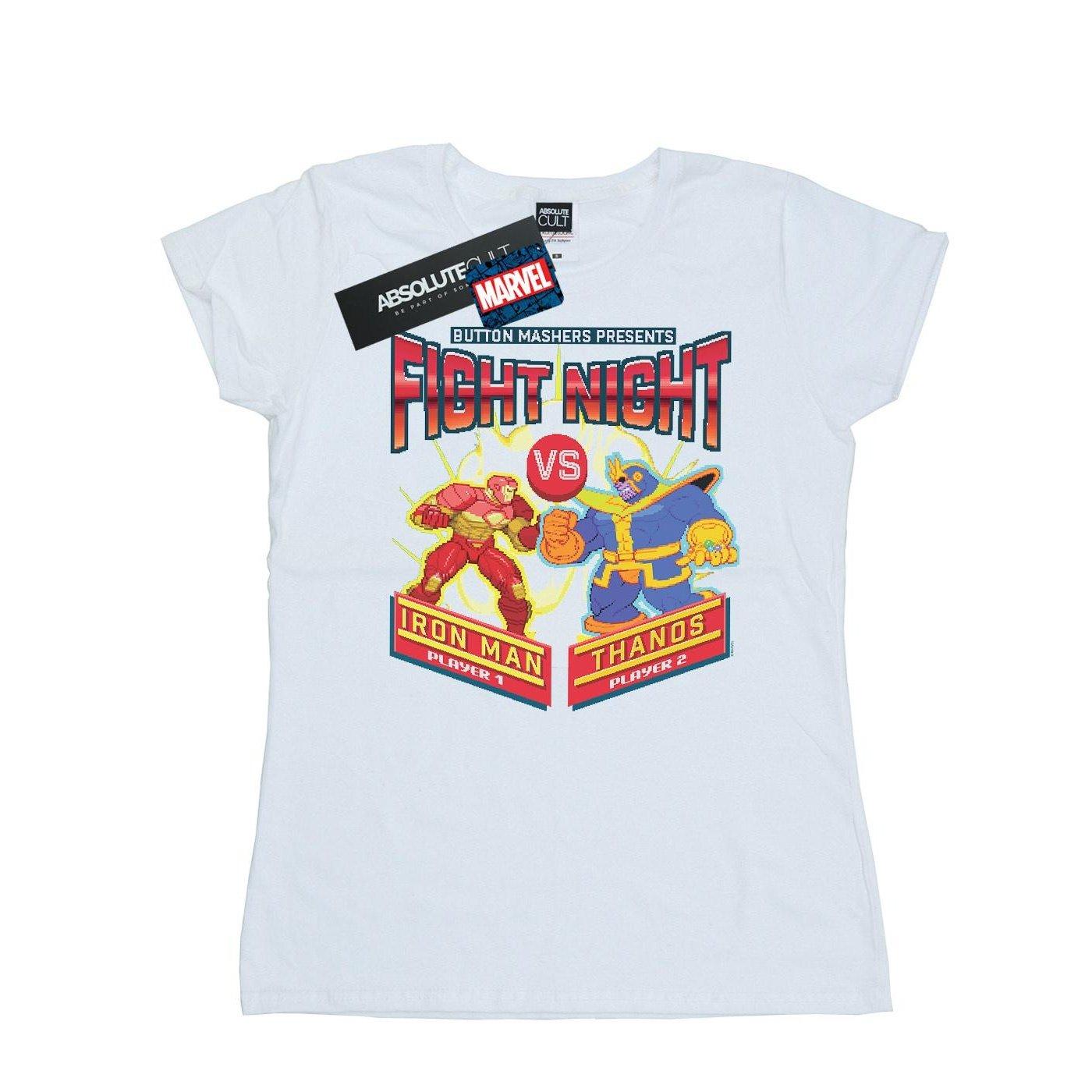 Fight Night Iron Man Vs Thanos Tshirt Damen Weiss L von MARVEL
