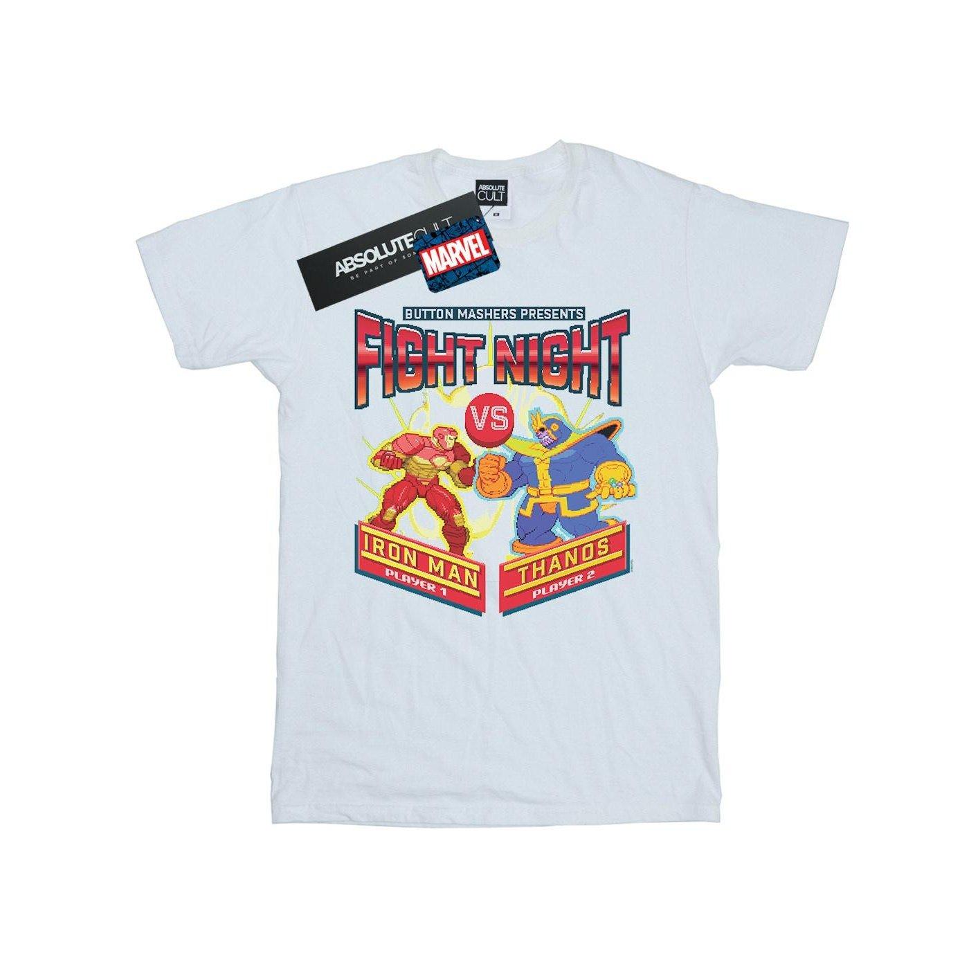 Fight Night Iron Man Vs Thanos Tshirt Herren Weiss XXL von MARVEL