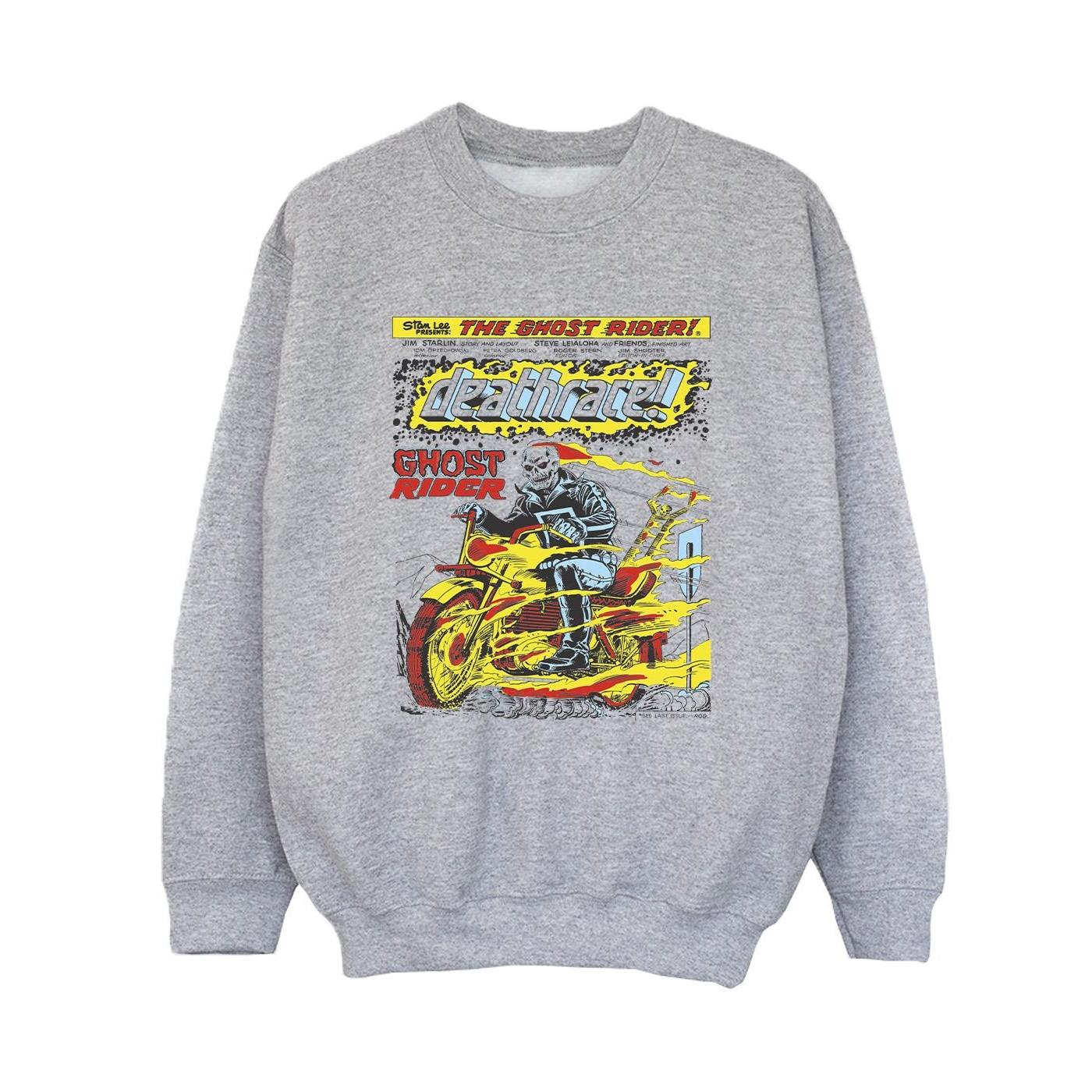 Ghost Rider Chest Deathrace Sweatshirt Jungen Grau 116 von MARVEL