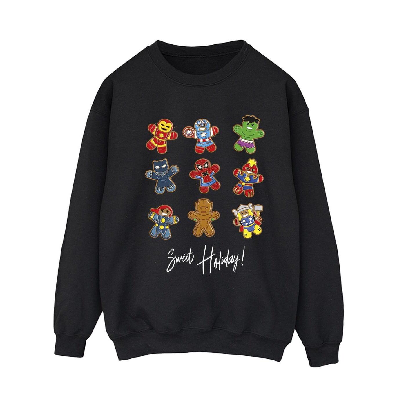 Gingerbread Avengers Sweatshirt Damen Schwarz S von MARVEL