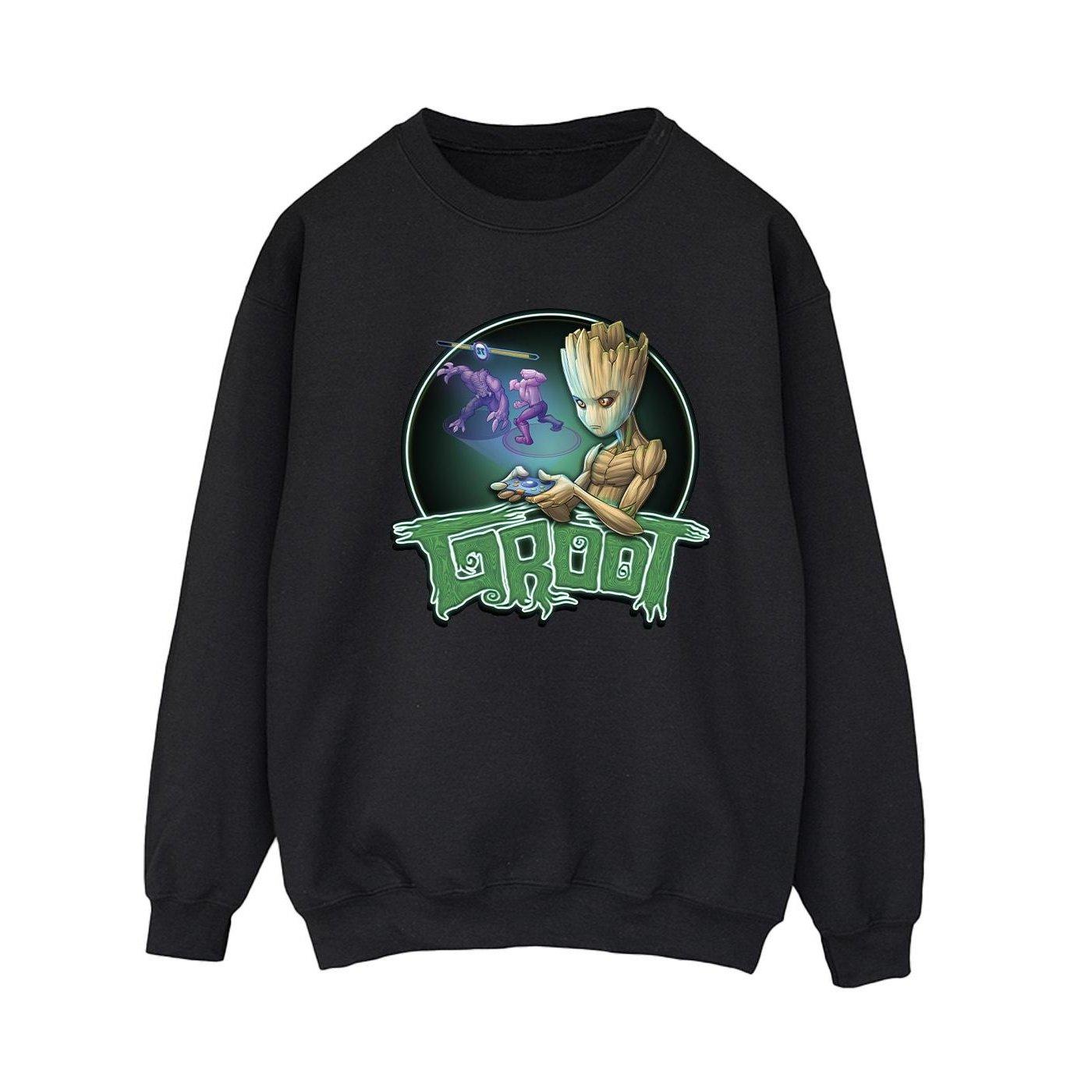 Guardians Of The Galaxy Groot Gaming Ring Sweatshirt Damen Schwarz XL von MARVEL