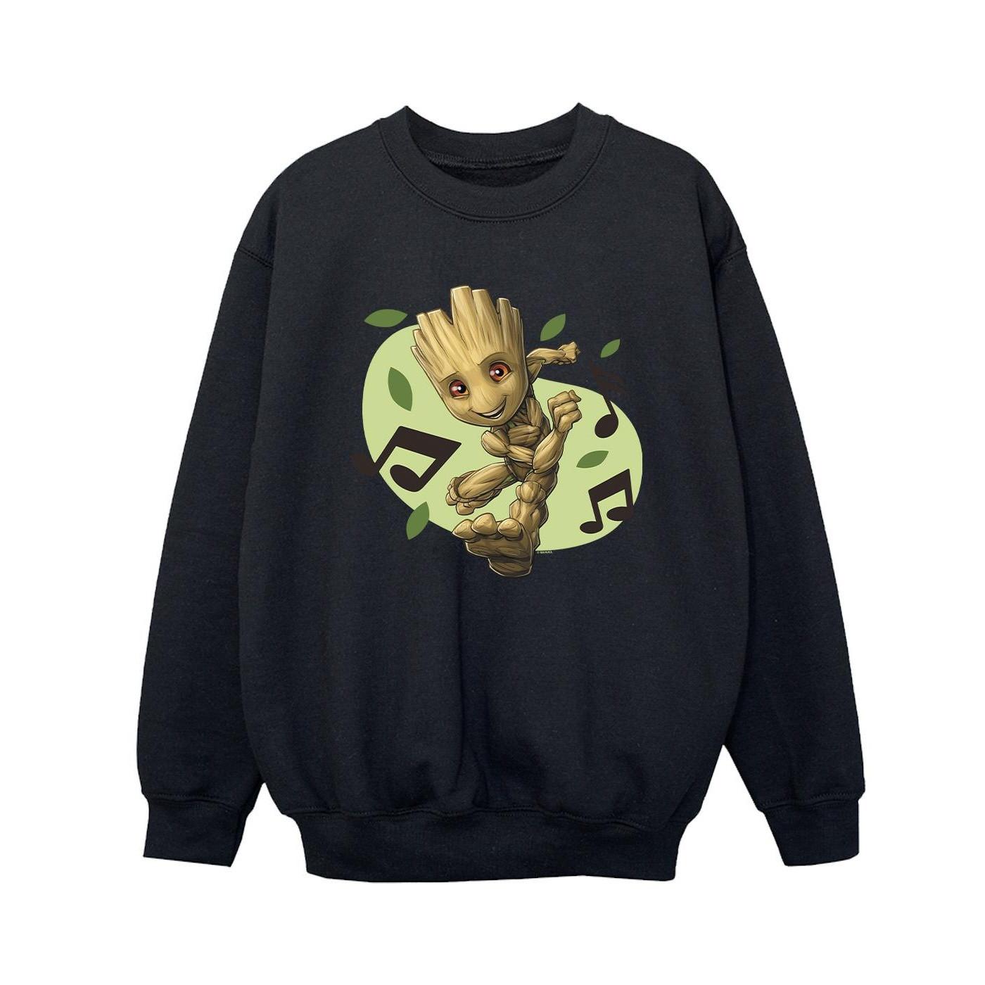 Guardians Of The Galaxy Groot Musical Notes Sweatshirt Jungen Schwarz 116 von MARVEL