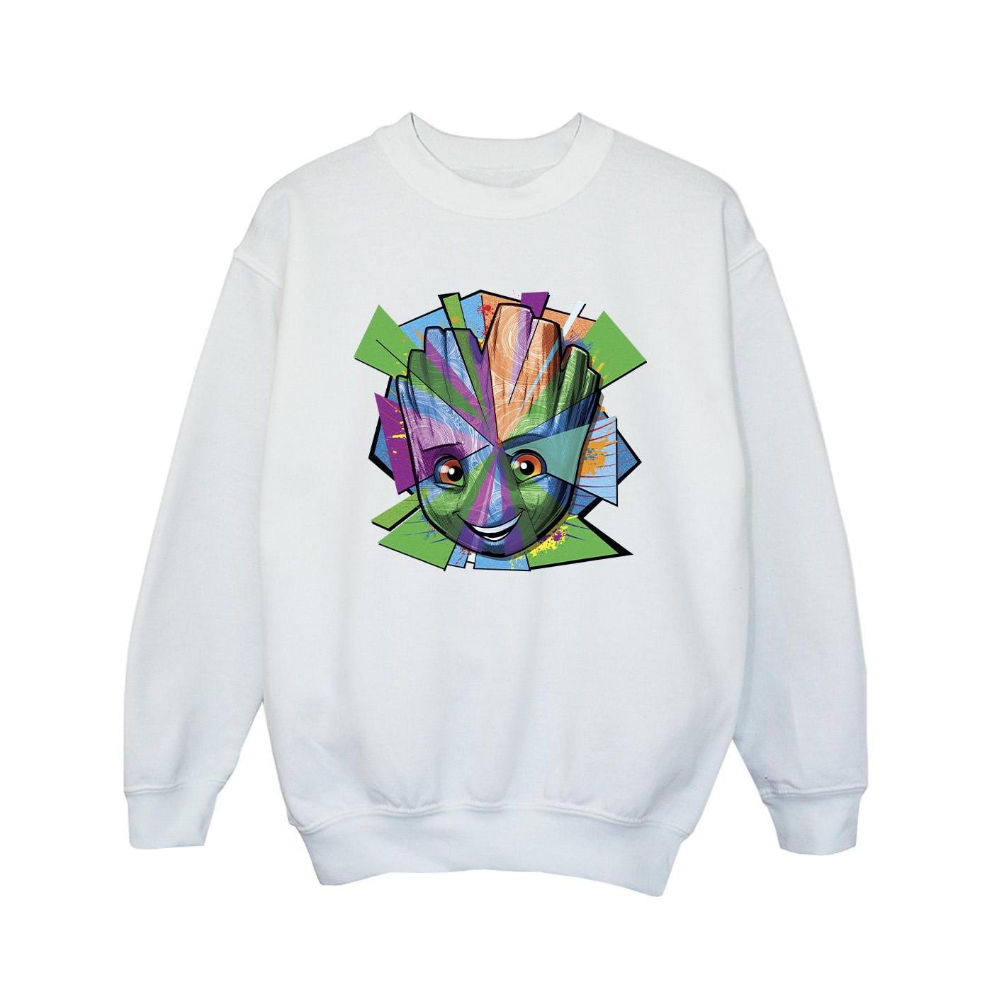 Guardians Of The Galaxy Groot Shattered Sweatshirt Mädchen Weiss 152-158 von MARVEL