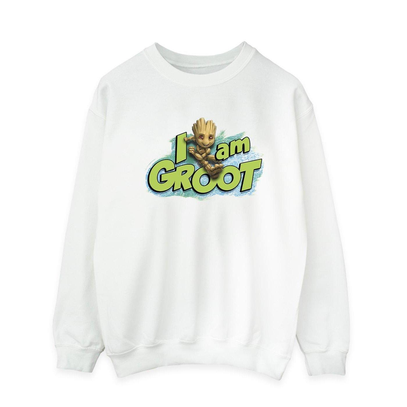 Guardians Of The Galaxy I Am Groot Jumping Sweatshirt Herren Weiss XXL von MARVEL