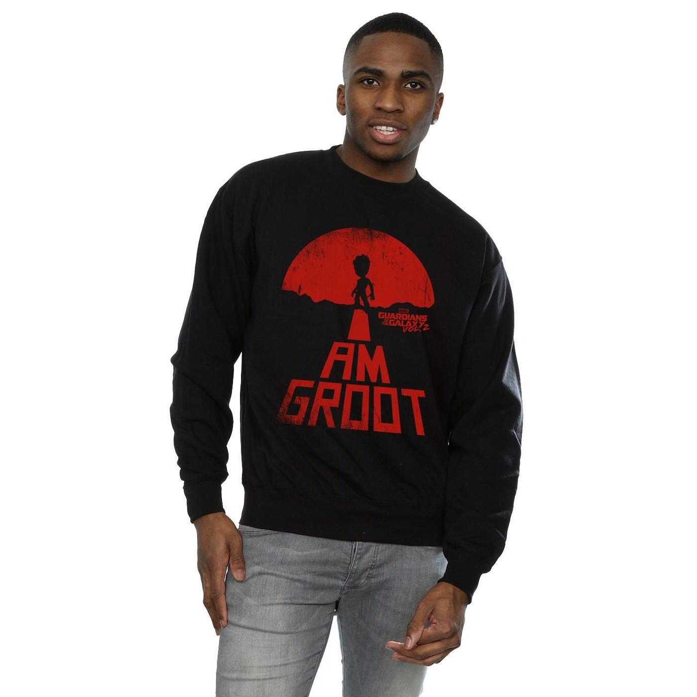 Guardians Of The Galaxy I Am Groot Red Sweatshirt Herren Schwarz S von MARVEL