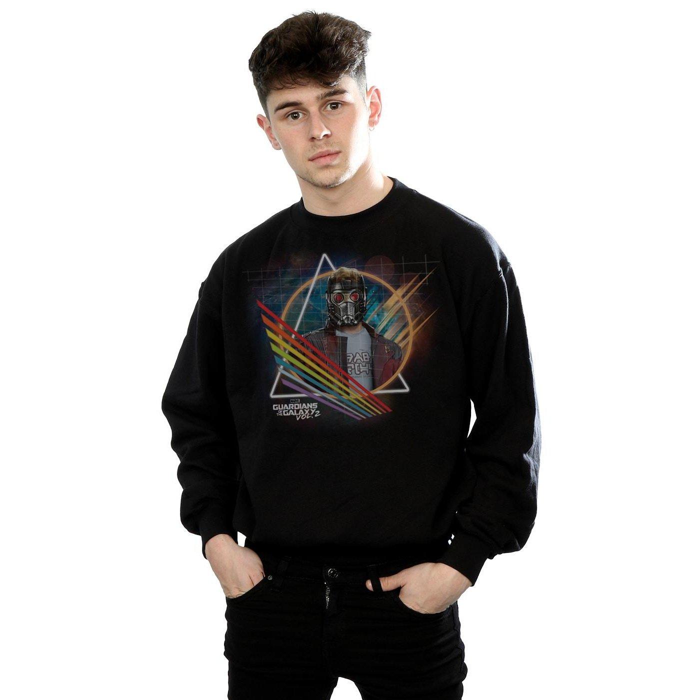 Guardians Of The Galaxy Neon Star Lord Masked Sweatshirt Herren Schwarz XL von MARVEL