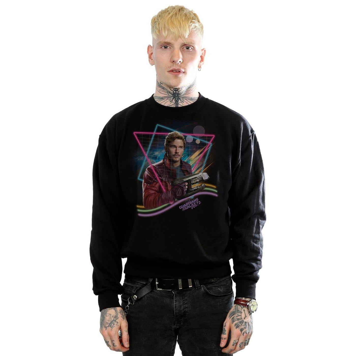 Guardians Of The Galaxy Neon Star Lord Sweatshirt Herren Schwarz L von MARVEL