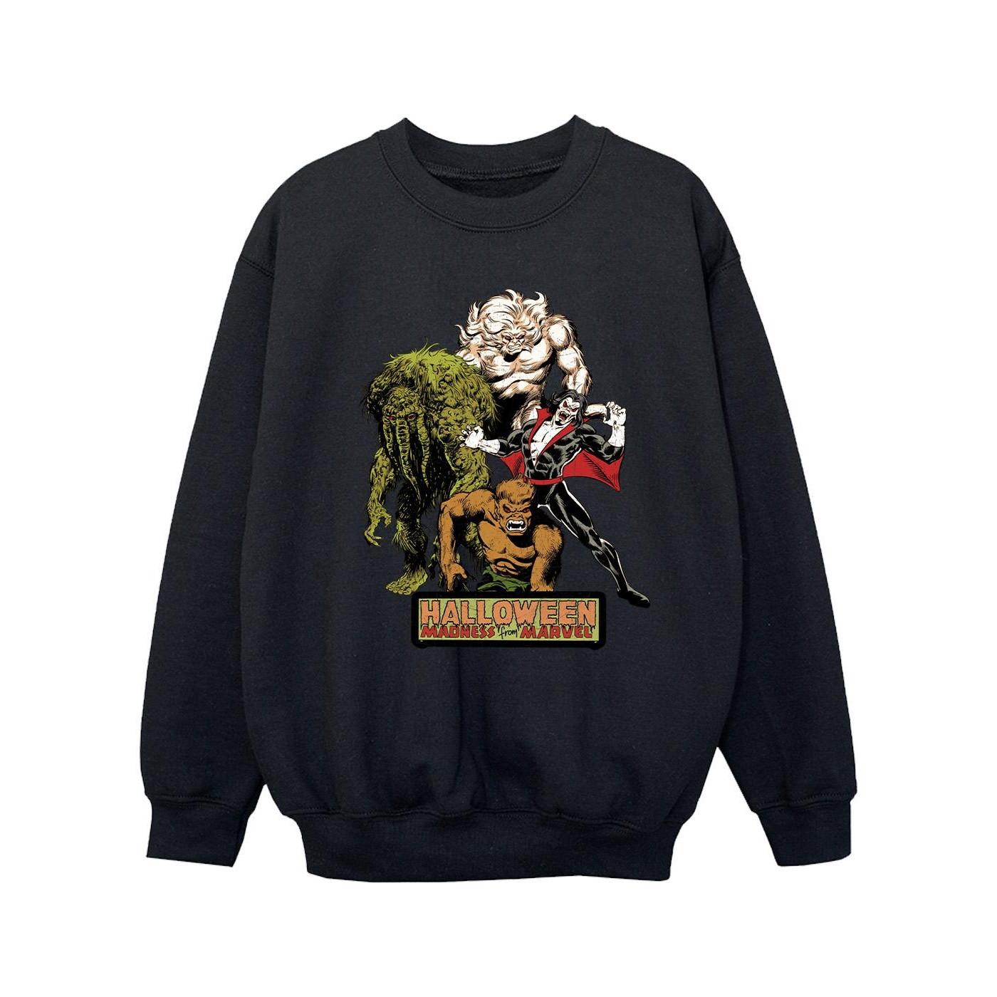 Halloween Monsters Sweatshirt Mädchen Schwarz 128 von MARVEL