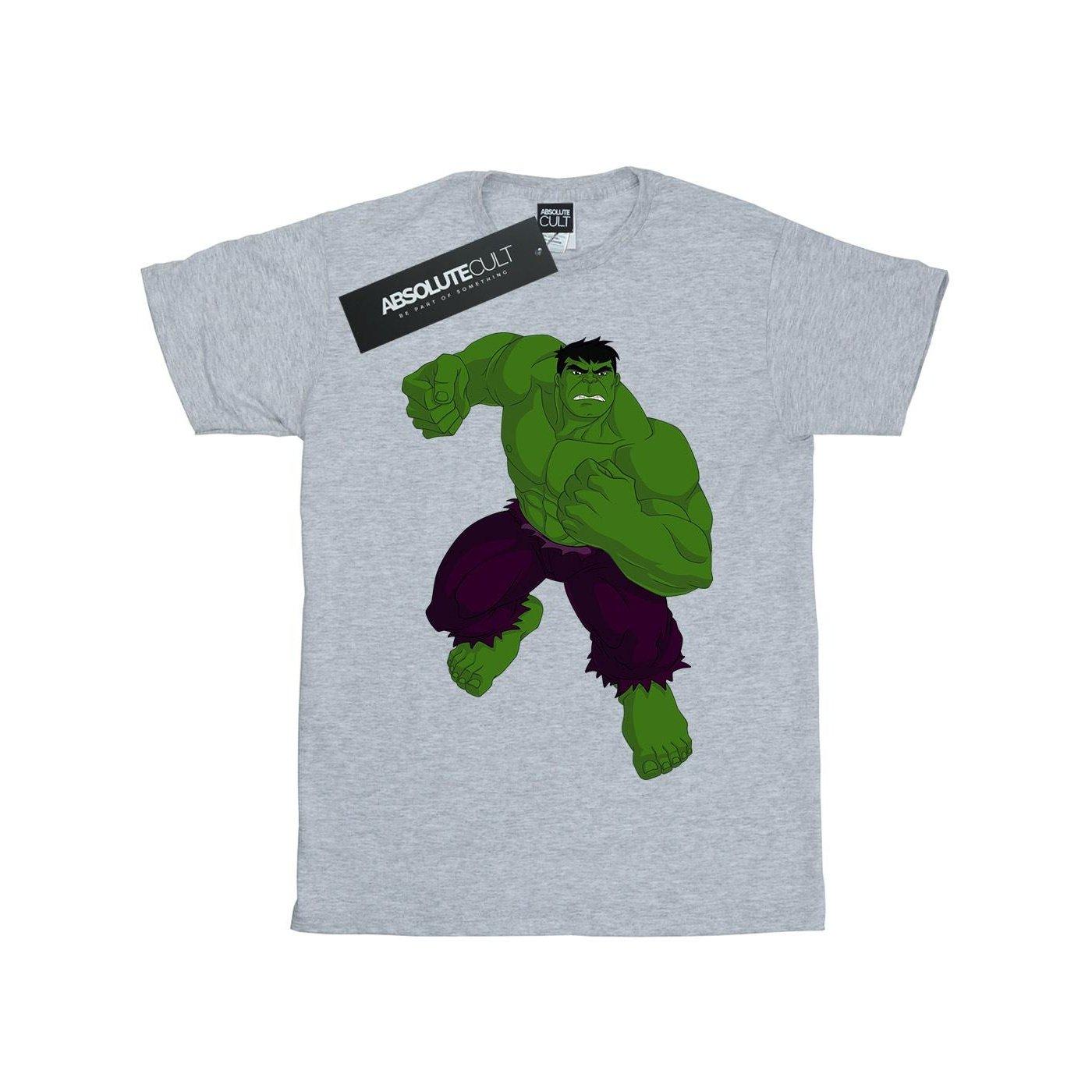 Hulk Pose Tshirt Damen Grau S von MARVEL