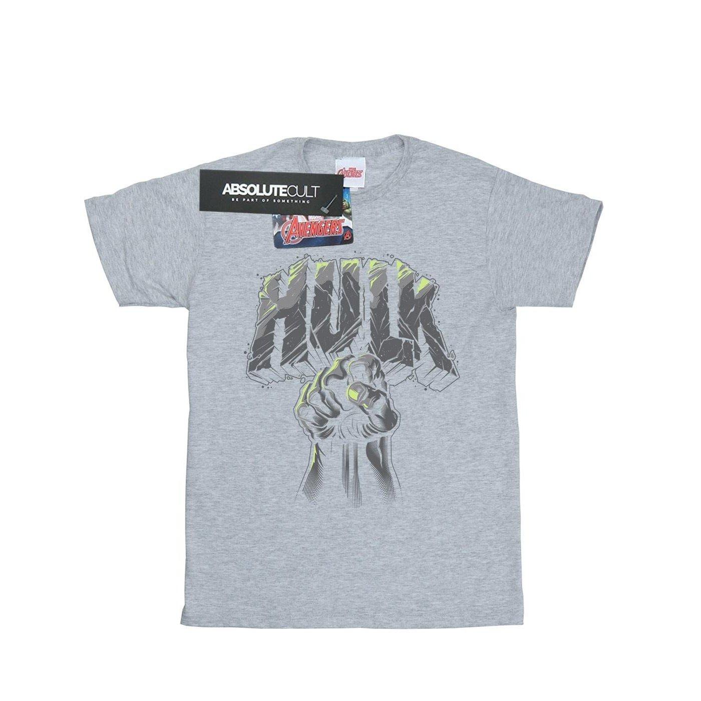 Hulk Punch Logo Tshirt Herren Grau 3XL von MARVEL