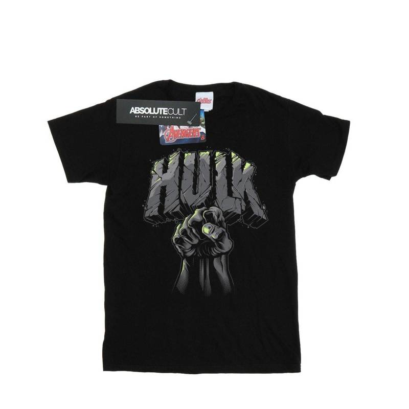 Hulk Punch Logo Tshirt Herren Schwarz XXL von MARVEL