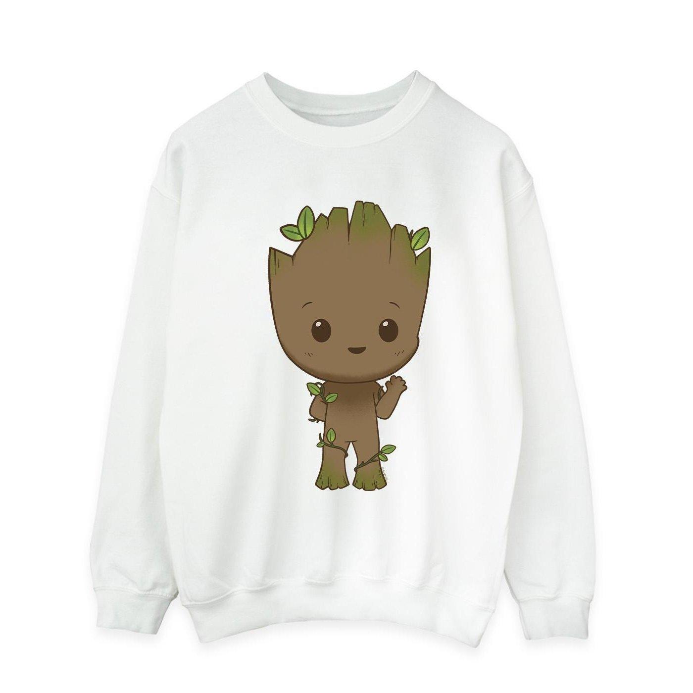 I Am Groot Chibi Wave Pose Sweatshirt Herren Weiss M von MARVEL