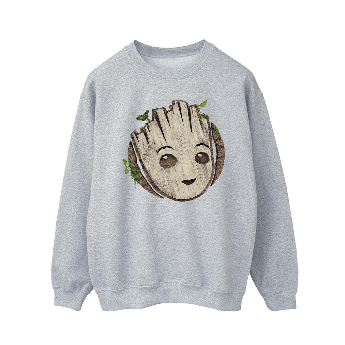 I Am Groot Wooden Head Sweatshirt Herren Grau XL von MARVEL