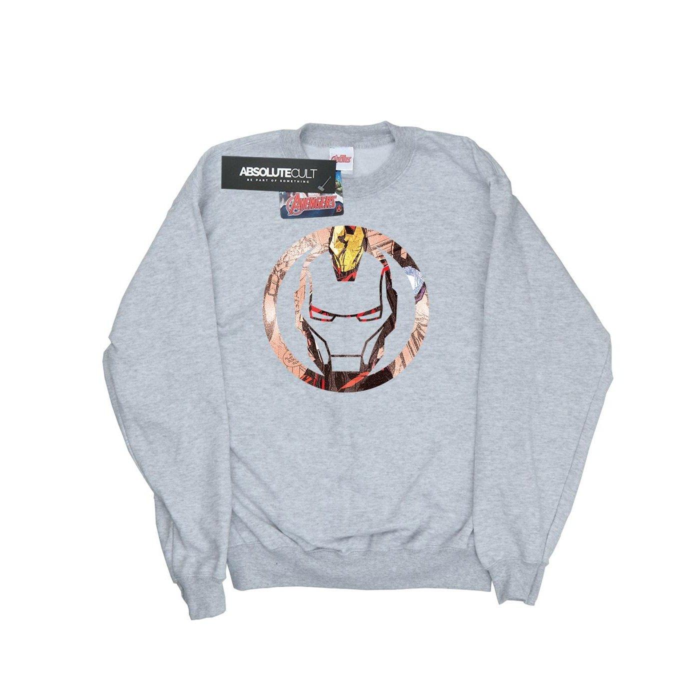 Iron Man Montage Symbol Sweatshirt Mädchen Grau 140/146 von MARVEL