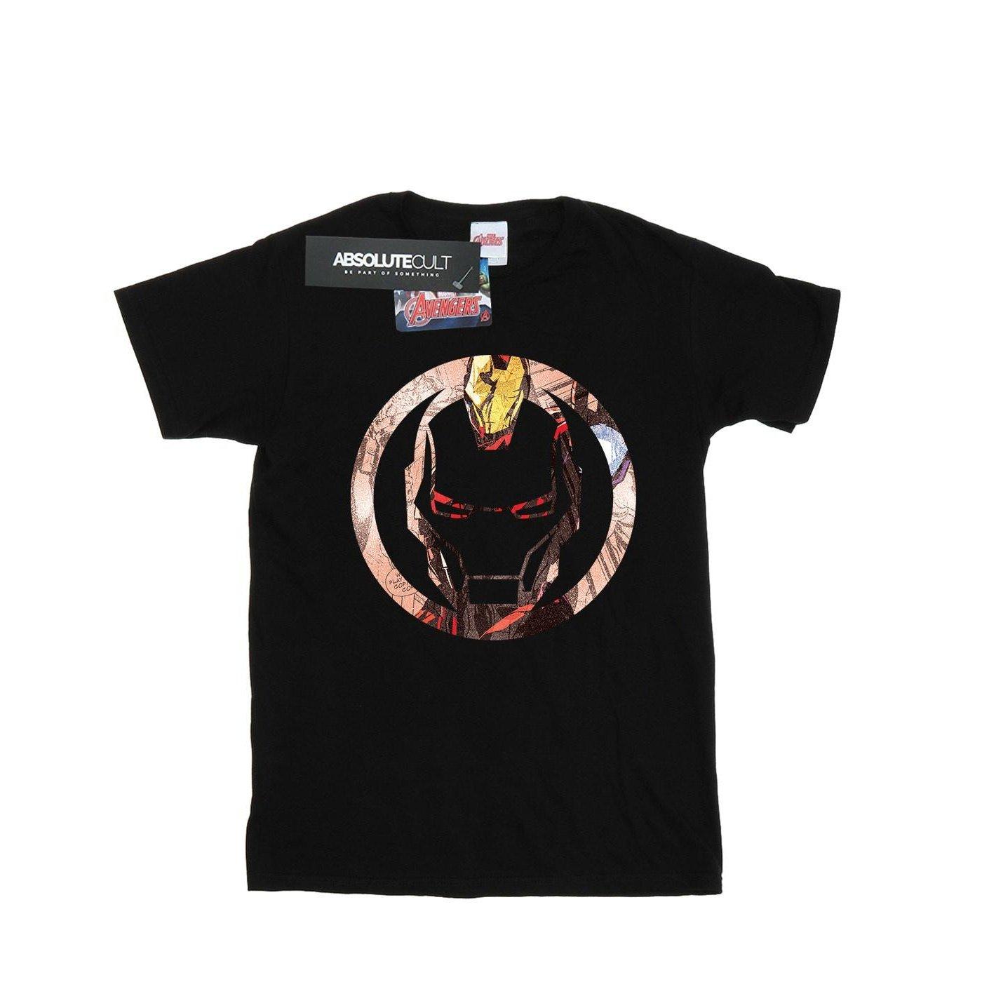 Iron Man Montage Symbol Tshirt Damen Schwarz L von MARVEL