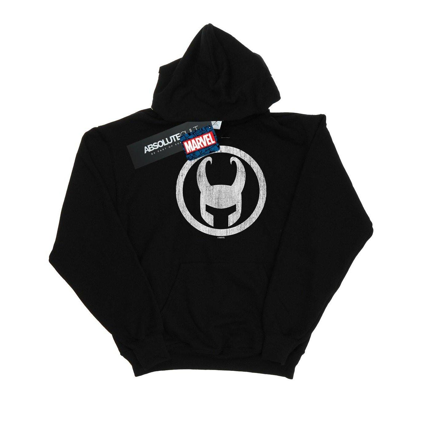 Loki Icon Kapuzenpullover Mädchen Schwarz 152-158 von MARVEL