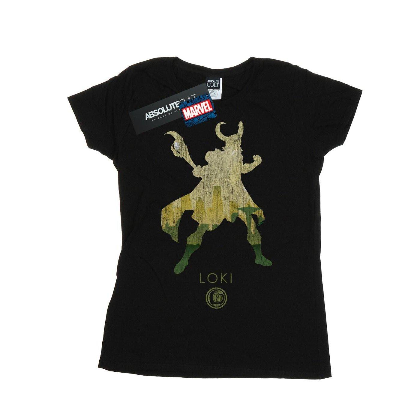 Loki Silhouette Tshirt Damen Schwarz M von MARVEL