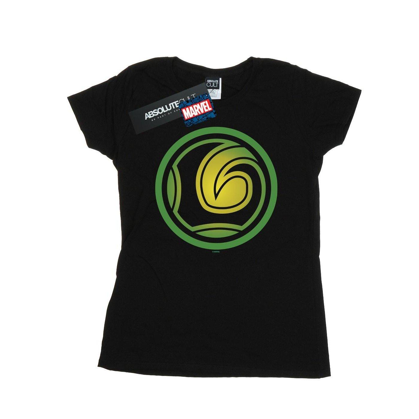 Loki Symbol Tshirt Damen Schwarz M von MARVEL