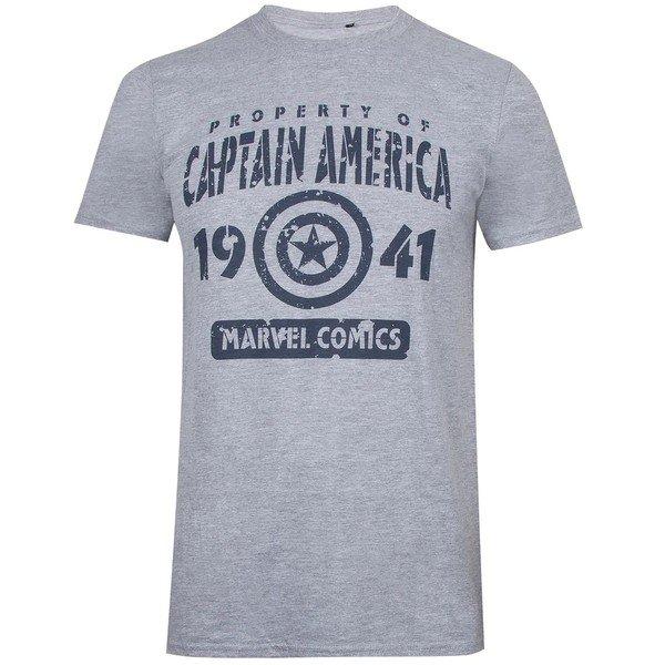 Property Of Captain America Tshirt Herren Grau S von MARVEL